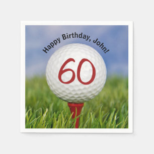 Guardanapo De Papel Bola de golfe no T para o 60th aniversário