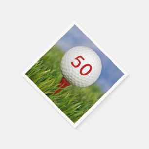 Guardanapo De Papel bola de golfe no T vermelho