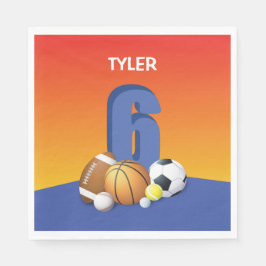 Guardanapo De Papel Bolas de Esportes de Aniversário 6