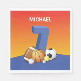 Guardanapo De Papel Bolas de Esportes de Aniversário 7
