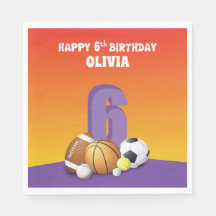 Bolas de Esportes de Aniversário para 6 de Menina 