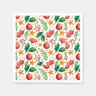 Guardanapo De Papel Bolbos Vermelhos de Natal, Partes de Poinsettia e