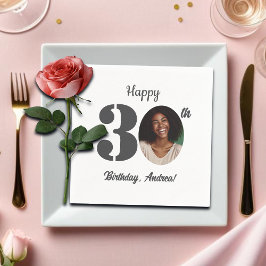 Guardanapo De Papel Bold 30th Birthday Party Photo