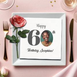 Guardanapo De Papel Bold 60th Birthday Party Photo