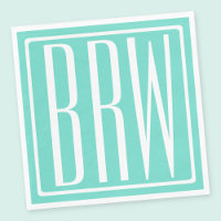 Bold Modern 3 Iniciais Monograma | Branco Em Aqua