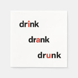 Guardanapo De Papel Bold Plain Drink Drank Drunk Spelled Out Cocktail