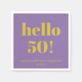 Guardanapo De Papel Bold Typografia Purple Yellow Modern Birday