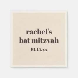 Guardanapo De Papel Bold Typography Warm Brown Custom Cute Bat Mitzvah