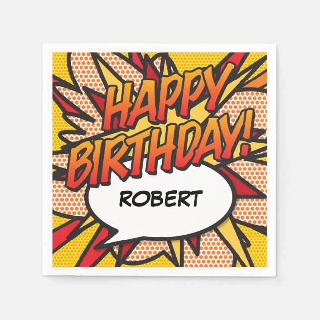 Guardanapo De Papel Bolha de Discurso FELIZ Personalizada de NASCIMENT (Frente)