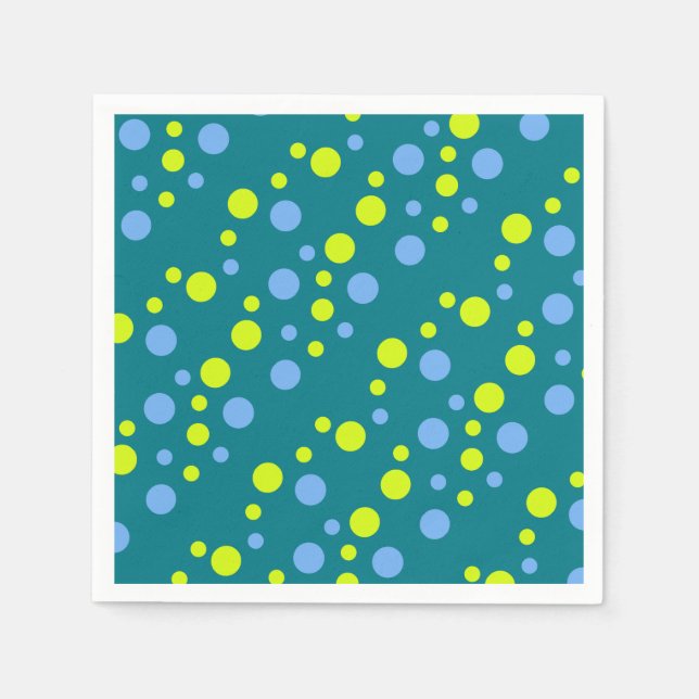 Guardanapo De Papel Bolhas Felizes Funky Amarelo Azul (Frente)