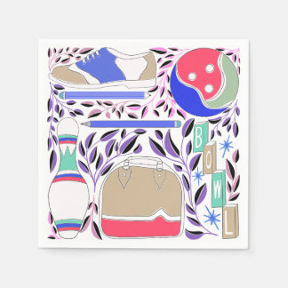 Guardanapo De Papel Boliche de Arte Folclórica inspirada na Vintage