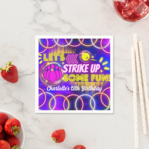 Guardanapo De Papel Boliche de Neon Glow Purple Girl