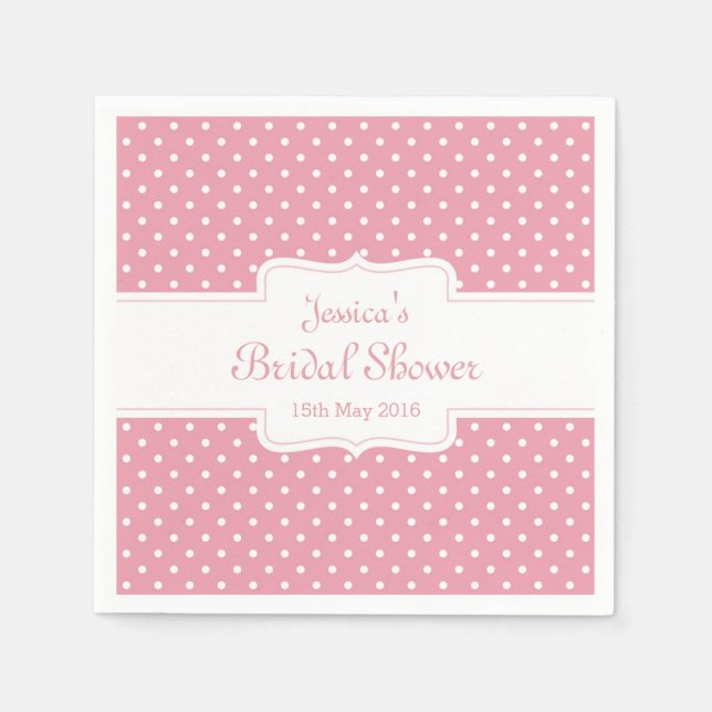 Guardanapo De Papel Bolinhas a rosa (Frente)