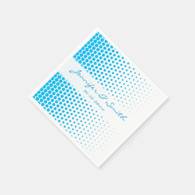 Guardanapo De Papel Bolinhas Azul Branco Moderno (Canto)