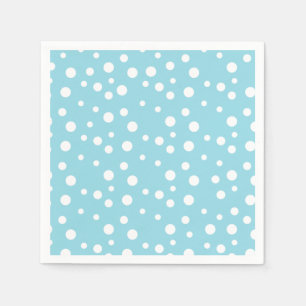 Guardanapo De Papel Bolinhas brancas sobre azul bebê