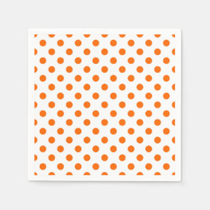 Guardanapo De Papel Bolinhas Laranja de Fundo Branco
