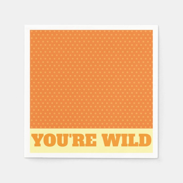 Guardanapo De Papel Bolinhas Laranja "WILD" Napkins (Frente)