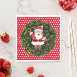 Guardanapo De Papel Bolinhas Vermelha Papelão de Natal Napkins