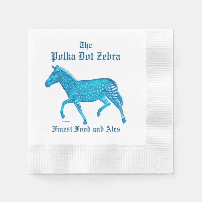 Guardanapo De Papel Bolinhas Zebra - Pub - Azul (Frente)
