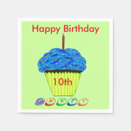 Guardanapo De Papel Bolo de 10 anos de idade azul Qualquer IDADE