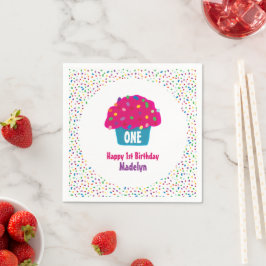 Guardanapo De Papel Bolo de Aniversário com Cobertura e Confeitos