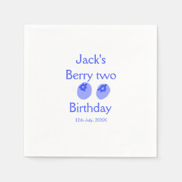 Guardanapo De Papel Bolo de aniversário de dois anos azul adicionar no