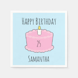 Guardanapo De Papel Bolo de aniversário Rosa