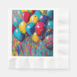 Guardanapo De Papel Bolo de Balões de Aniversário Colorido Divertido