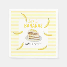 Guardanapo De Papel Bolo de Banana em Aquarela Festa de Aniversário