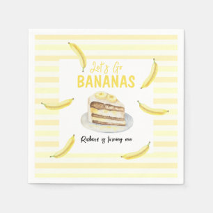 Guardanapo De Papel Bolo de Banana em Aquarela Festa de Aniversário