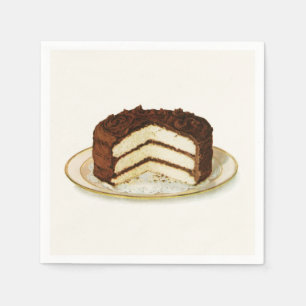 Guardanapo De Papel Bolo De Camada De Chocolate Vintage