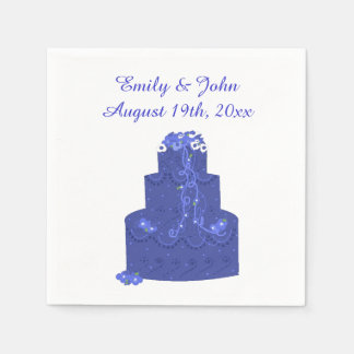Guardanapo De Papel Bolo de Casamento Azul Real