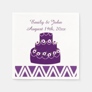 Guardanapo De Papel Bolo de Casamento Roxo