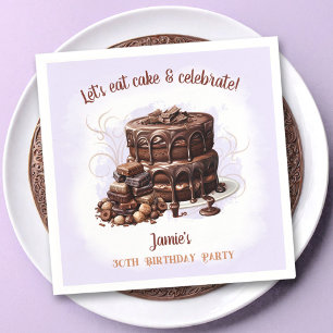 Guardanapo De Papel Bolo de Chocolate - Festa de aniversário de 30 ano
