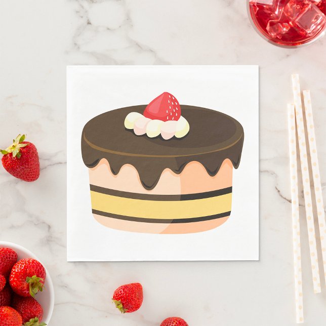 Guardanapo De Papel Bolo E Morango (Criador carregado)