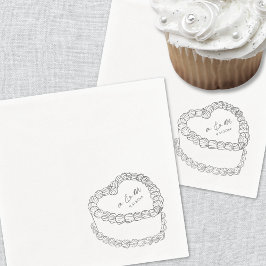 Guardanapo De Papel Bolo Vintage Desenhado à Mão Cinza Casamento Capri