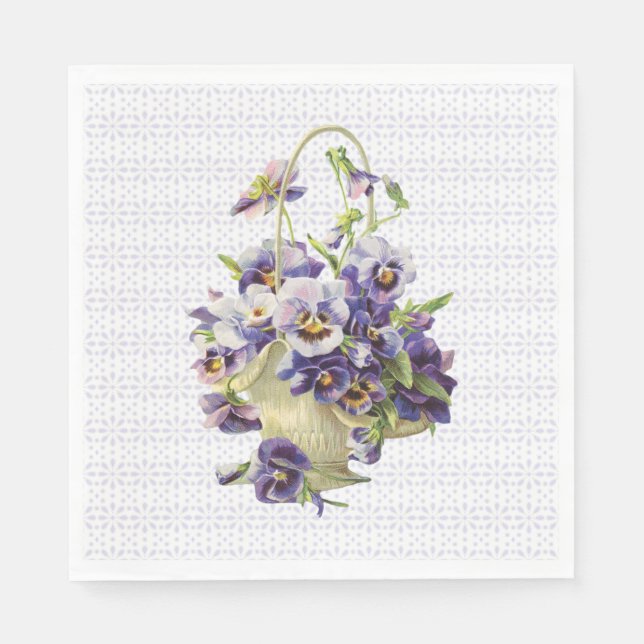 Guardanapo De Papel Bolsa de Pansy Roxo no Lace de Eyelet (Frente)
