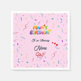 Guardanapo De Papel Bolsa mensageifesta de aniversario elegante Napkin