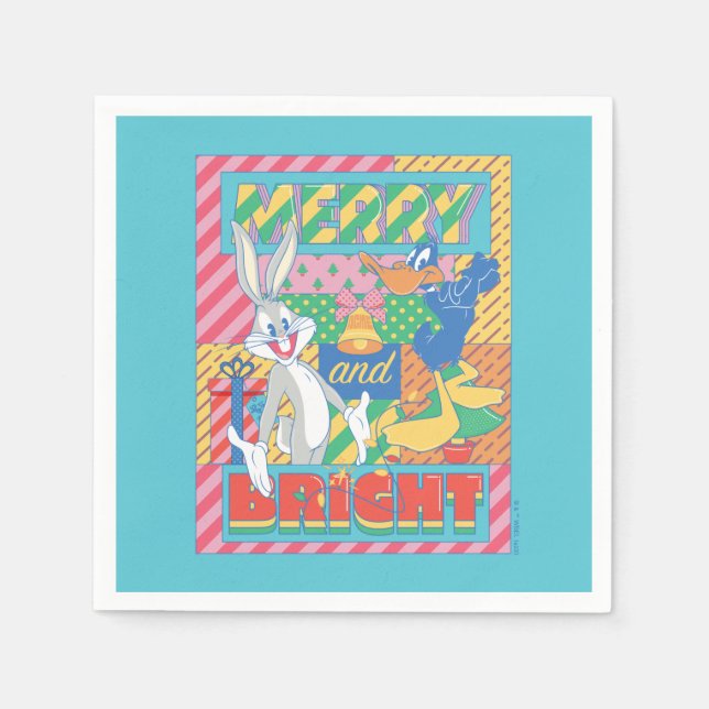 Guardanapo De Papel BOLSAS DE CARRO™ | Feliz e Natal Brilhante (Frente)