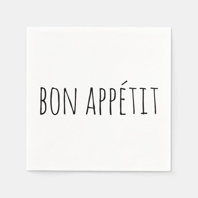 Guardanapo De Papel Bom Apetite Francês Desfrute da Festa (Frente)