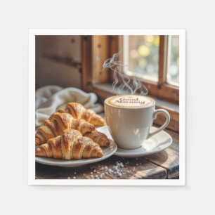 Guardanapo De Papel Bom Dia Café Com Croissants