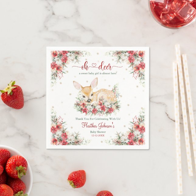 Guardanapo De Papel Bom Natal Oh Chá de fraldas de Veado (Insitu)