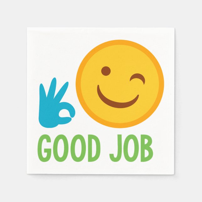 Guardanapo De Papel Bom Trabalho Emoji (Frente)