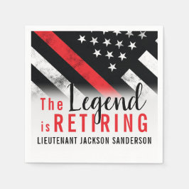 Guardanapo De Papel Bombeiro Aposentado Sinalizador da Linha Vermelha