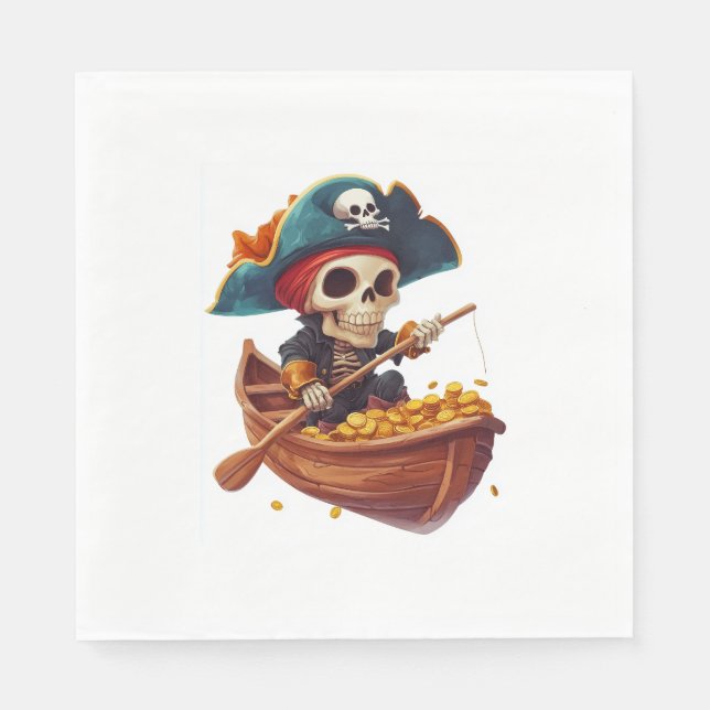 Guardanapo De Papel Bone Buccaneer - Crânio Pirata Engraçado (Frente)