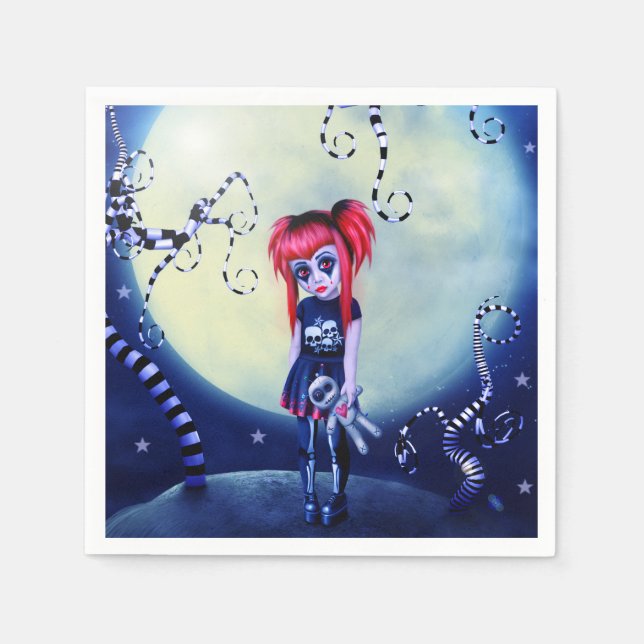 Guardanapo De Papel Boneca Gótica Luar (Frente)