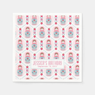 Guardanapo De Papel Boneca Rosa Matryoshka