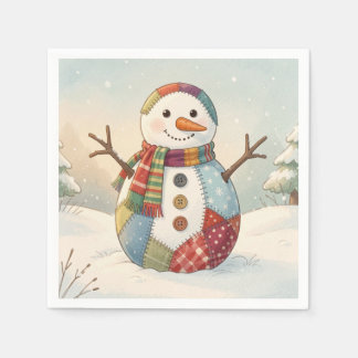 Guardanapo De Papel Boneco de Neve Alegre