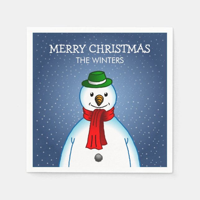 Guardanapo De Papel Boneco de Neve Alegre (Frente)