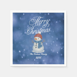 Guardanapo De Papel Boneco de Neve Caprichoso Feliz Natal